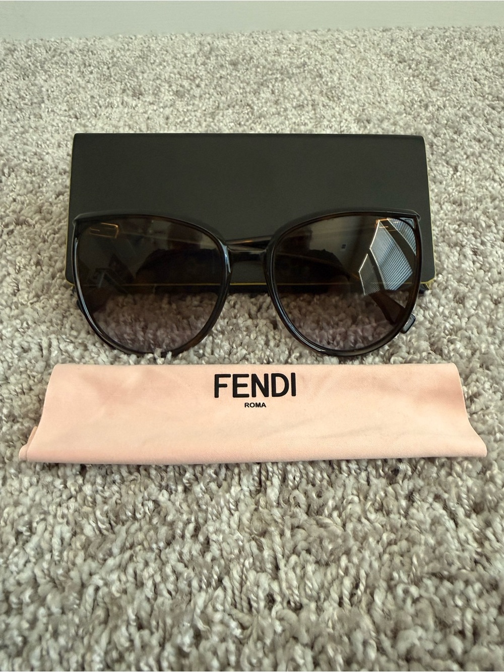 Fendi Brown Oversized Gradient Lens Women's Sunglasses